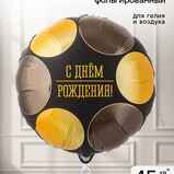 Шар фольгированный С Днем Рождения круг 45см